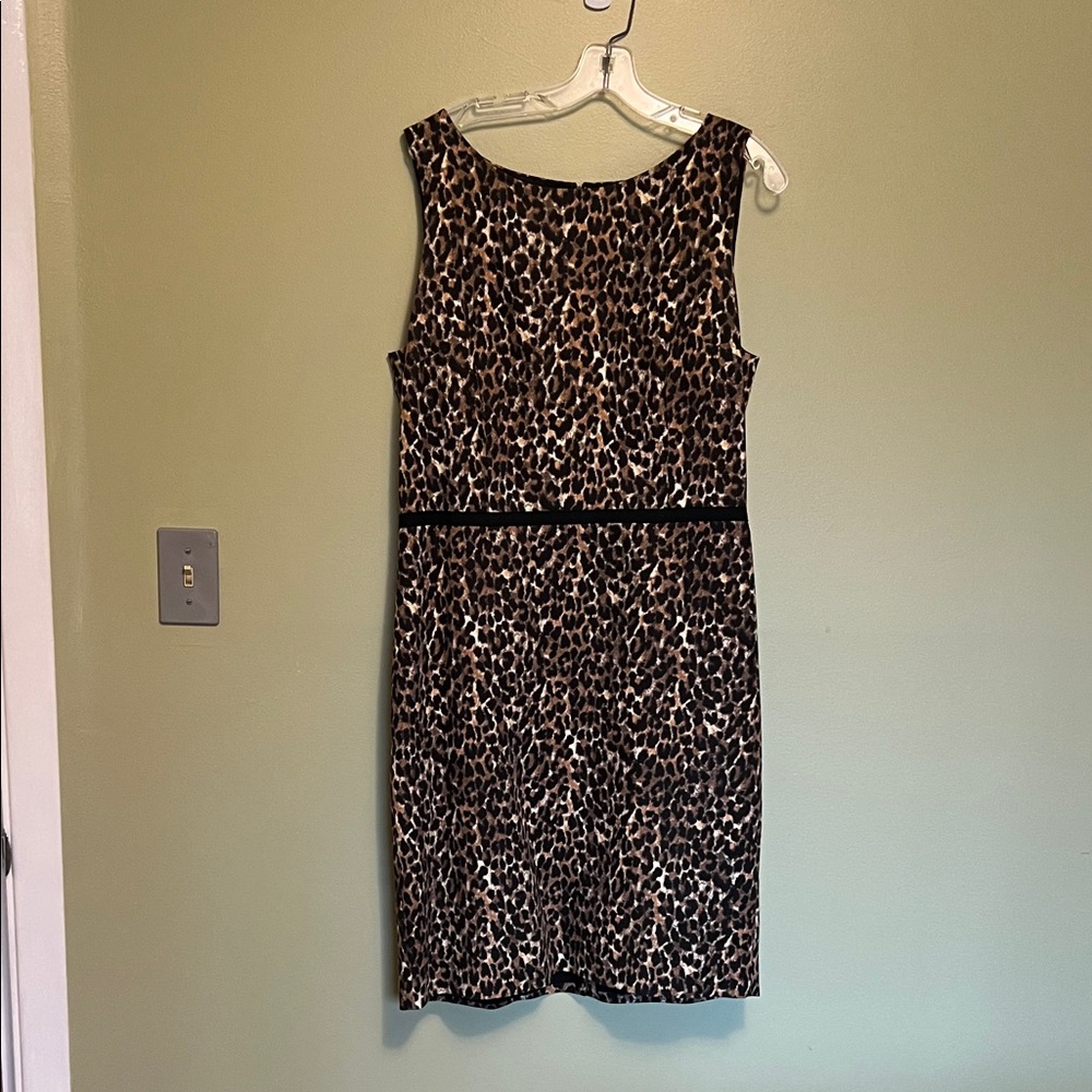 LOFT Brown Leopard Print Mini Dress